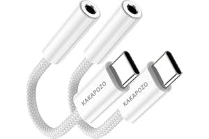 USB C to 3.5mm Audio Jack Adapter, 2 Pack USB C to Headphone Jack, Type c to Aux Adapter Compatible with iPhone 17 16 15 Pro 