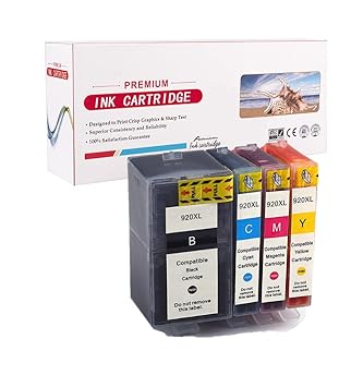 RadTek 4 Multipack HP 920XL (Schwarz, Rot, Blau, Gelb) Druckerpatronen kompatibel zu HP Officejet 6500 6500A Plus 7500A 6000 