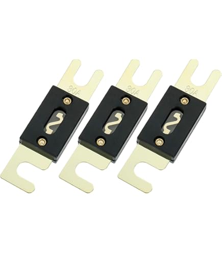 Lot De 5 Fusibles ANL 60 A Pour Système Audio Automobile, Couleur Or Et Noir