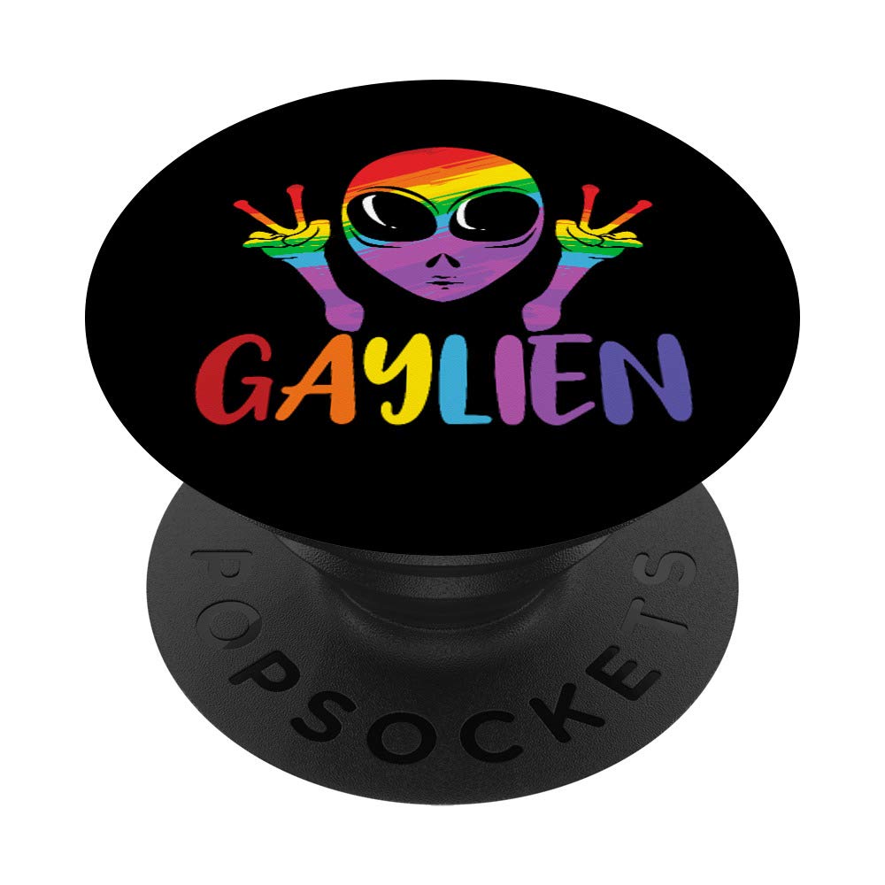 Colorful Alien Gay LGBTQ Community Tee PopSockets Swappable PopGrip