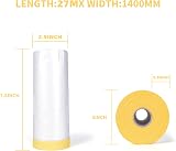 TAPEBEAR Pre-Taped Masking Film 55W x 30Yds 3 Rolls Automotive Paint Mask Film view 2