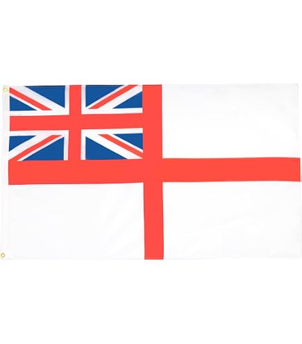 3'x5' UK White Ensign British Flag - Royal Navy Union Jack Design, 100% Polyester 6 thumbnail image