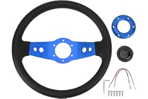 13in Car Steering Wheel, Racing Steering Wheel, PU Material with Enhanced Grip and Stylish Look, Impact Universal Steering Wh