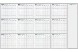 Large Wall Calendar Undated, Dry Erase Yearly Whiteboard Wall Planner, 12 Month Laminated Calendar Poster, Erasable Reusable 