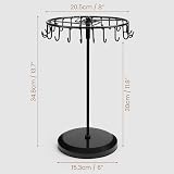 BELLE VOUS Black Rotating Jewellery Stand 23 Hooks Necklace Earring Holder view 5