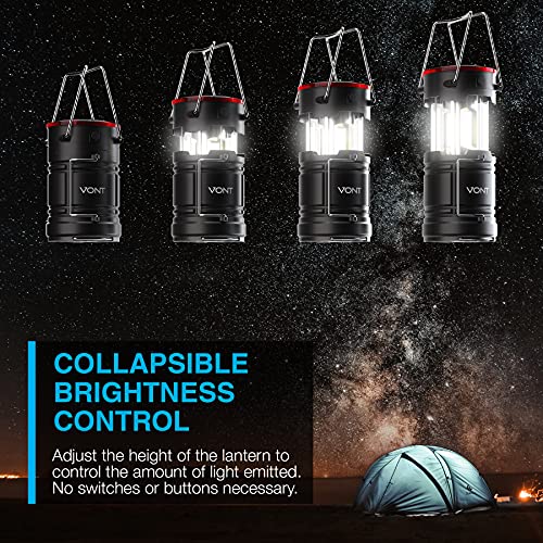 Vont LED Lantern Pro, Camping Lantern [4 Pack] 2X Brighter, Collapsible