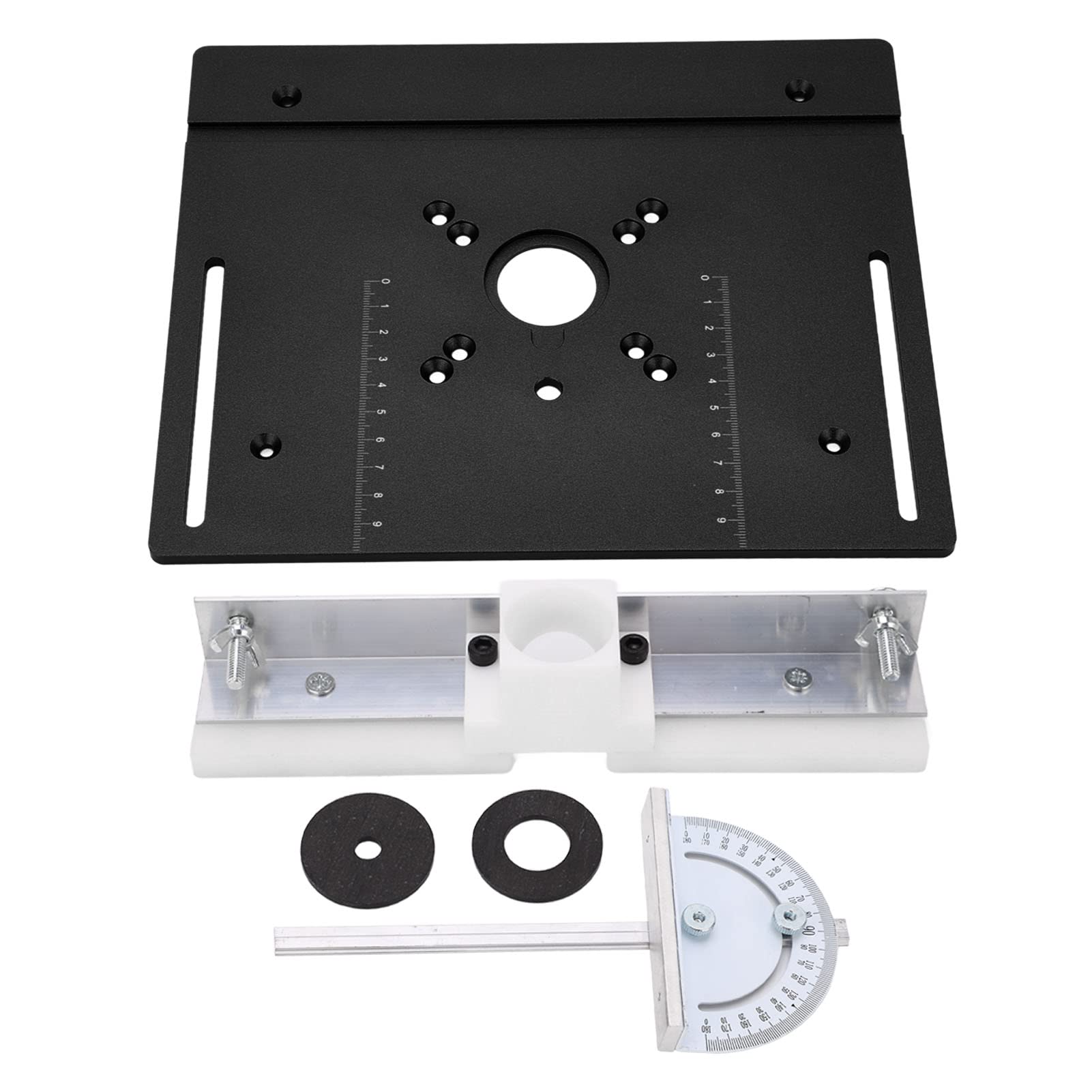 Aluminum Alloy Router Table Insert Plate for Woodworking, Router Templates for Router Plates and Lift Systems, No Router Lift (Black)