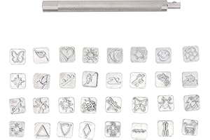 Leather Stamping Tool Set, 32-Piece Animal and Plant Design, Craft Punch Set for DIY Leatherwork