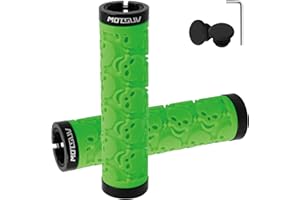 Bike Handlebar Grips,Skull Pattern Bicycle Grips,Double Locking for BMX, Mountain, MTB, Beach Cruiser, Scooter, Folding Bike,