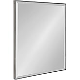 Kate and Laurel Rhodes Large Framed Decorative Rectangle Wall Mirror, 23" x 29", Dark Silver, Sleek Decorative Wall Mirror wi