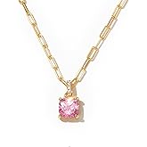 STORYJEWELLERY Birthstone Necklace for Women, Cubic Zirconia Charm Necklace, Birthstone Jewelry, Gifts for Women