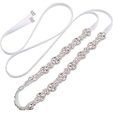 WEZTEZ Women's Rhinestone Wedding Sash Belt Crystal Bridal Belts for Party Prom Evening Dresses Gown