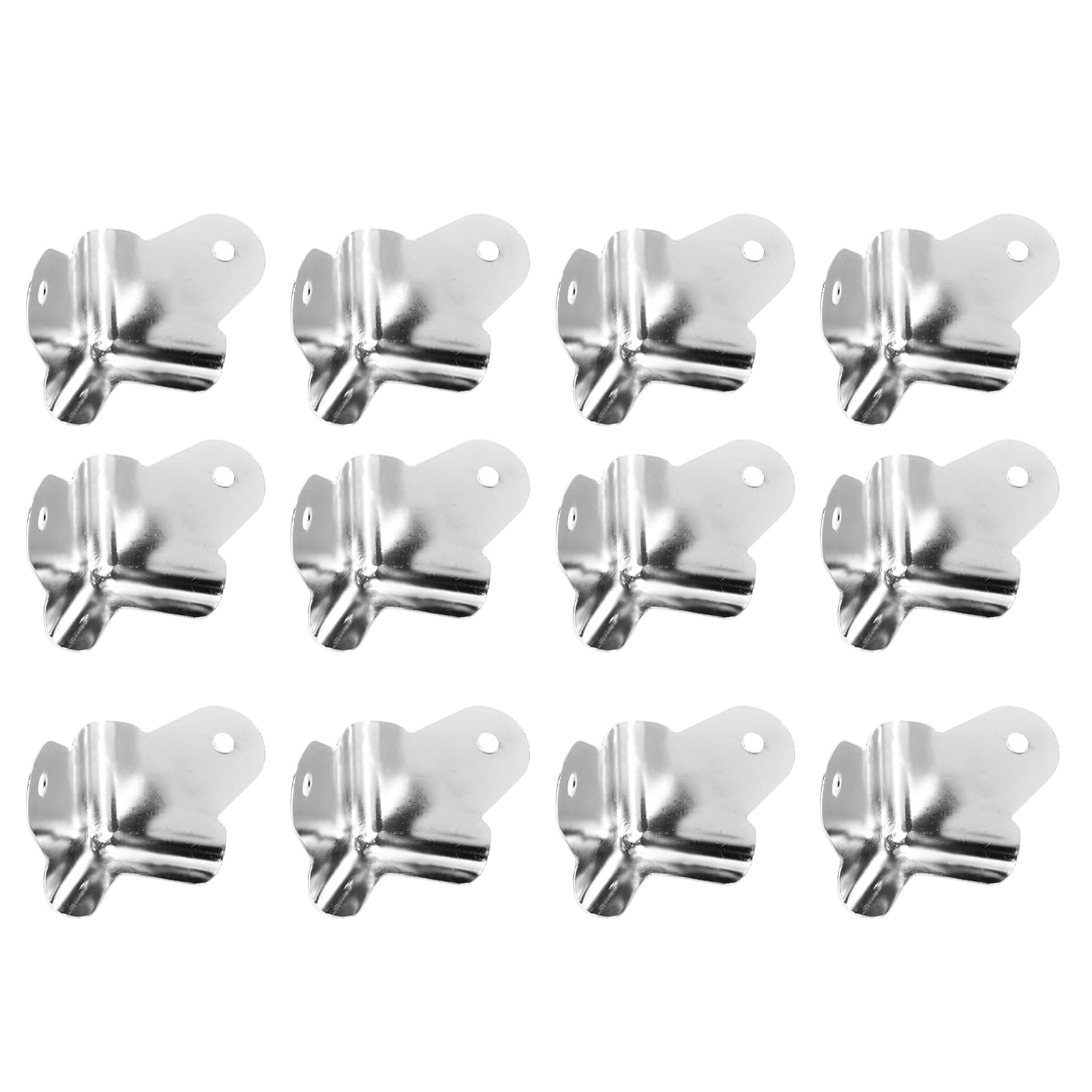 Housoutil 24pcs Speaker Corner Protectors Rounded Metal Guards Angle Corner Covers for Cabinet Guitar Amplifier Speaker 40x40mm Silver