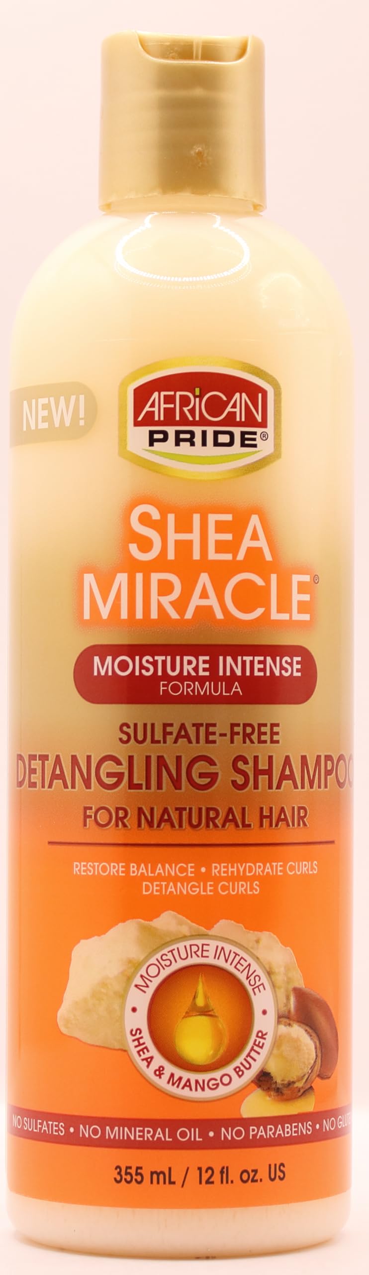African Pride Shea Butter Miracle Detangling Shampoo 360 ml (Pack of 2)