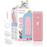 LEMULEGU Dog Clipper for Matted & Long Hair,Quiet Pet Paw Hair Trimming Groomer,Handy Cordless Rechargeable Waterproof Shaver Kits for Cats,Small Dogs & Animals Pink