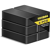 TRYMAG Heavy Duty Ceramic Magnets,1 7/8" x 7/8" x 3/8", 6 Packs,Grade 8 | Large Black Ferrite Blocks, for Crafts, Hobbies, Fridge, Science, Notice Boards, Industrial Use