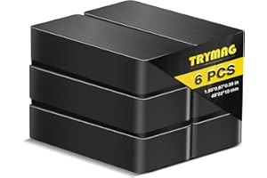 TRYMAG Ceramic 6 Packs Block Magnets, Heavy Duty Industrial Large Ferrite Rectangular Magnets for Crafts, Hobbies, Fridge, Science, and Notice Boards(Grade 8)