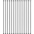 Sidasu 15-Pack Iron Balusters For Stairs - 43.8" Hollow Square Spindles With Swivel Shoes, Black