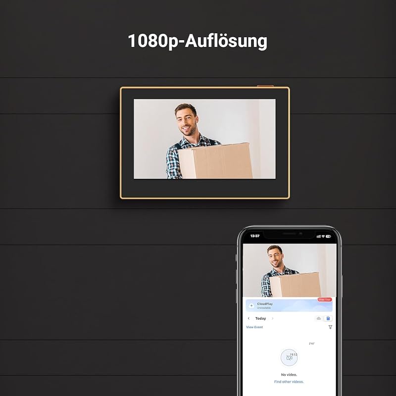 CP2 Gold 2MP kabellose Video-Türklingel mit 4.3" Farb-Touchscreen