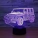 Toy Jeep Night Lights Car Gifts for Kids Birthday 3d Illusion SUV Desk Lamp Optical Desk Table Touch Home Decoration Children Bedroom Decor 7 color Change for Boys Car Lover Fans