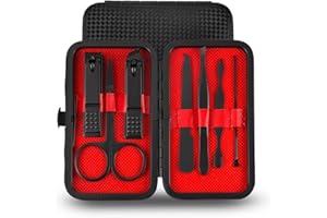 TARANDUS 8 in 1 Manicure Set Personal Care Nail Clipper Kit Manicure for Men Women Grooming Kit Professional Pedicure Set Mens Accessories Grooming Kit Fathers Gift (Black)