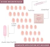 Glamnetic Mrs. Press On Nails Short Almond French Tips 30 Nail Kit 15 Sizes view 7