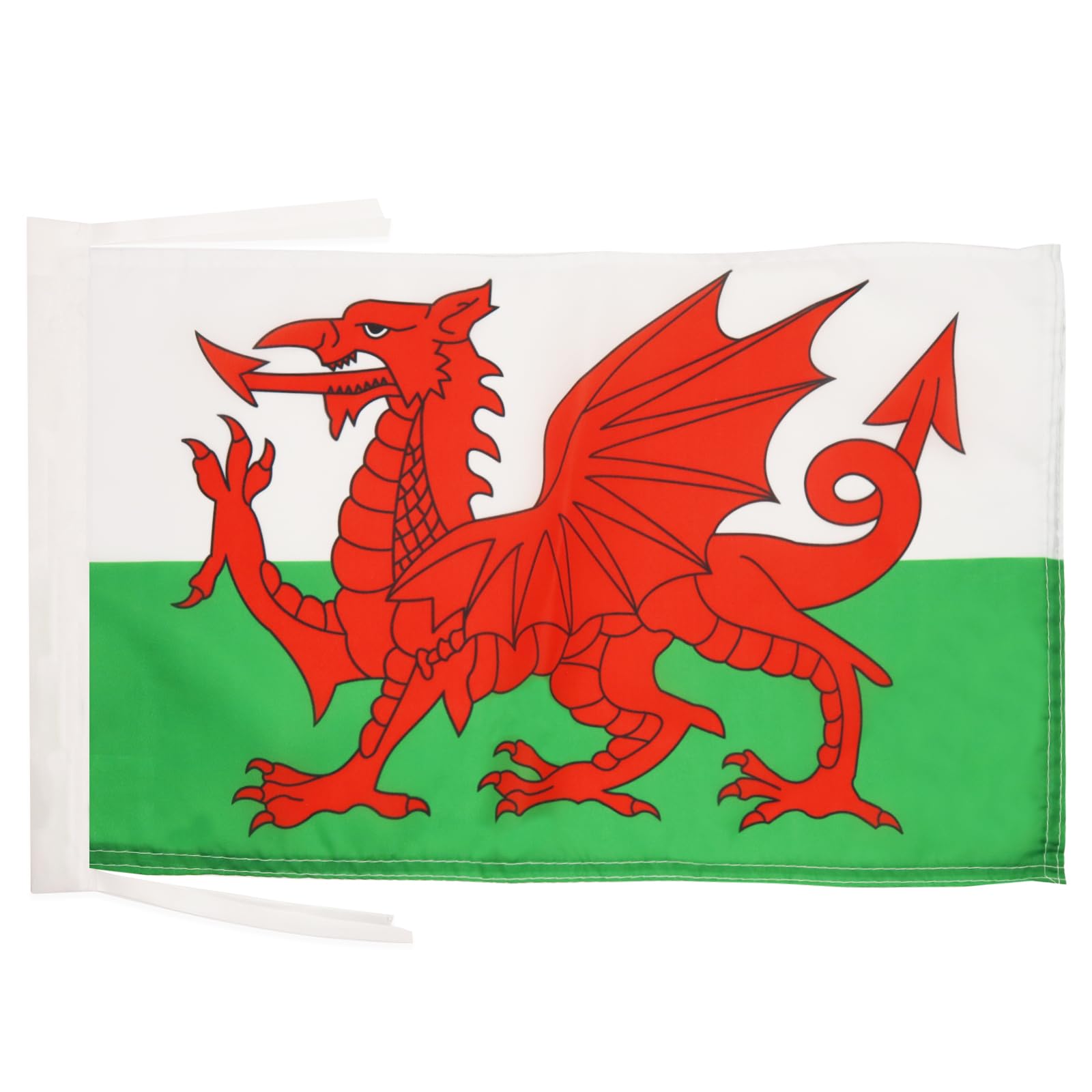 AZ FLAG - Wales Flag - 18'' x 12'' - 100% Polyester Welsh Small Banner with Two Cords - Fade Resistant - Vivid Colors - 18x12 in - 45x30 Cm