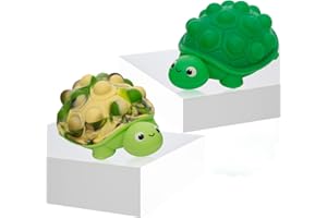 Anboor Pop Fidget Toys, 3D Silicone Turtle Push Bubbles Sensory Toy Pop Stress Ball Anxiety Stress Reliever Toy for Autism Early Education Present (2 Pack)
