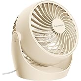 Gaiatop Desk Fan, 5-Inch Portable Electric Table Desktop Air Circulator Fans, Small but Powerful with 3 Speed 360° Adjustable Tilt for Cooling Home Dorm Office Bedroom Bathroom Kitchen, Beige