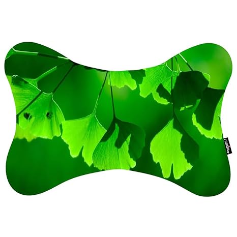 I Famuray Dog Bone Shape Car Neck Pillow Cushion Ginkgo Biloba