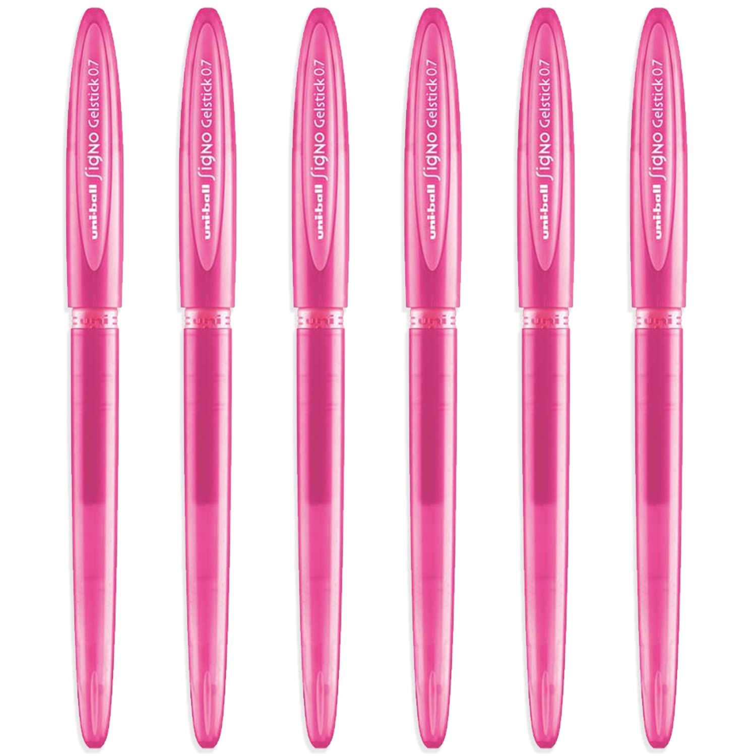 uni-ball Signo UM-170 Gelstick Gel Rollerball Pen - 0.7mm Tip - Pink Ink - Pack of 6