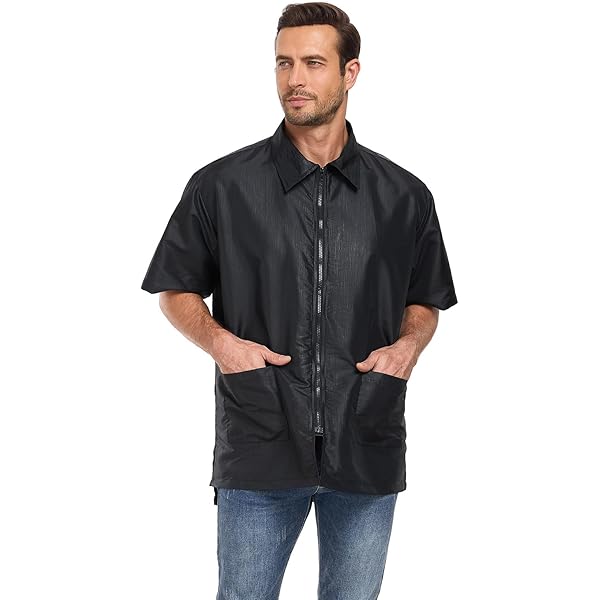 TOPTIE Veste De Travail Unisexe à Manches Courtes Et Fermeture