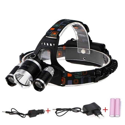 Linterna Frontal LED, ThorFire HL318 Linterna Cabeza 900 Lumen con Baterias y Cargadores, Luz Hasta 150 Metros, Hasta 12 horas en Modo Bajo, para Acampar, Senderismo, Ciclismo y Otros Deportes al Aire Libre