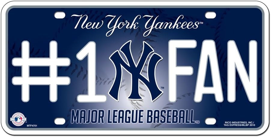 Rico MLB #1 Fan Metal Auto Tag