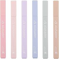 Alohaster HPSIZEE Aesthetic Cute Highlighters Mild Assorted Colors With Soft Chisel Tip, No Bleed Dry Fast Easy to Hold, for