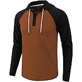Dokotoo Men Men's Casual Sweatshirts Fall Hooded Long Sleeve Shirts Drawstring Color Block Pullover Hoodies