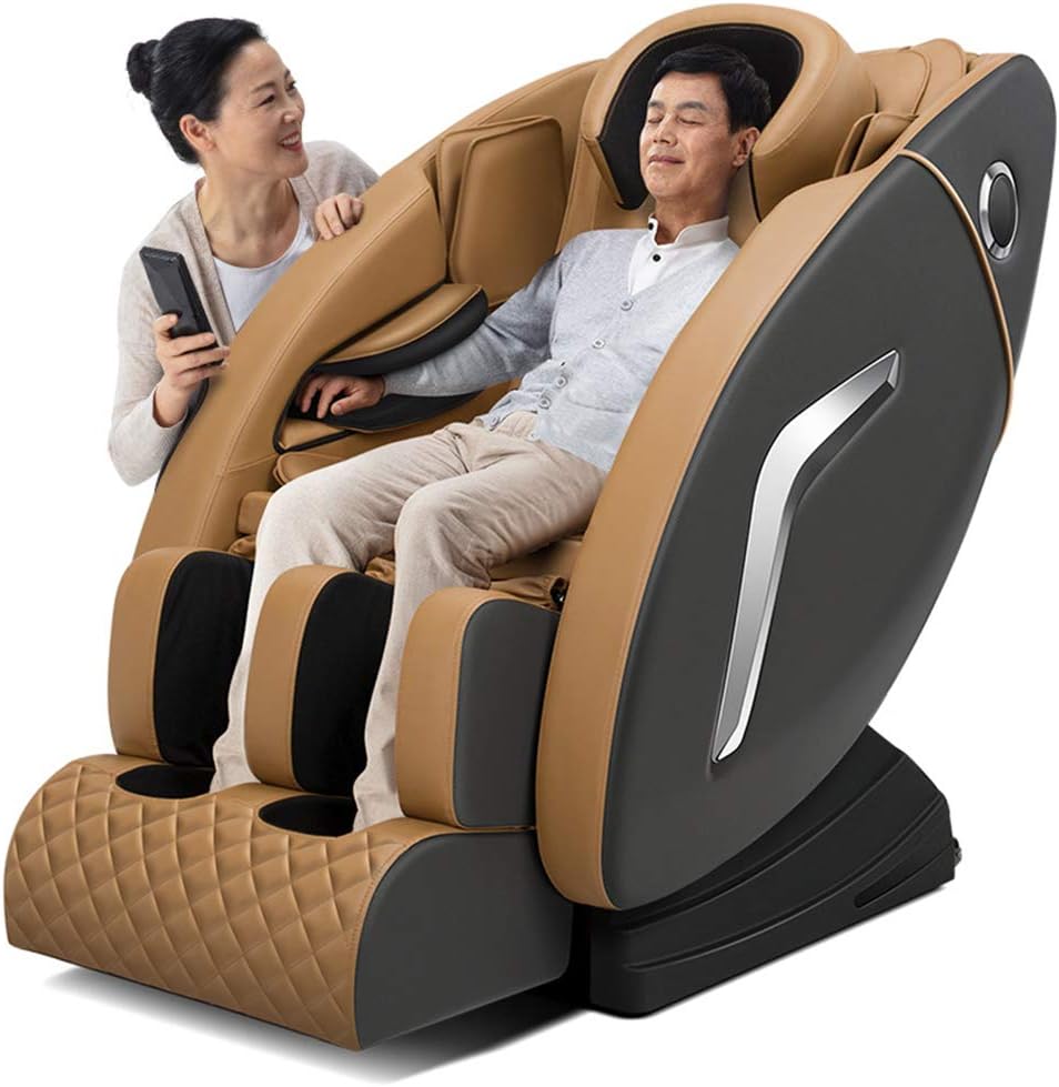 QNMM Electric Shiatsu Massage Chair Full Body with Airbag Massage SL-Track Curved Long Rail Wireless Bluetooth Speaker USB Charger for Office Home Living Room PS4