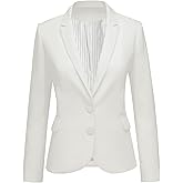 LookbookStore Womens Notched Lapel Pockets Button Work Office Blazer Jacket Suit