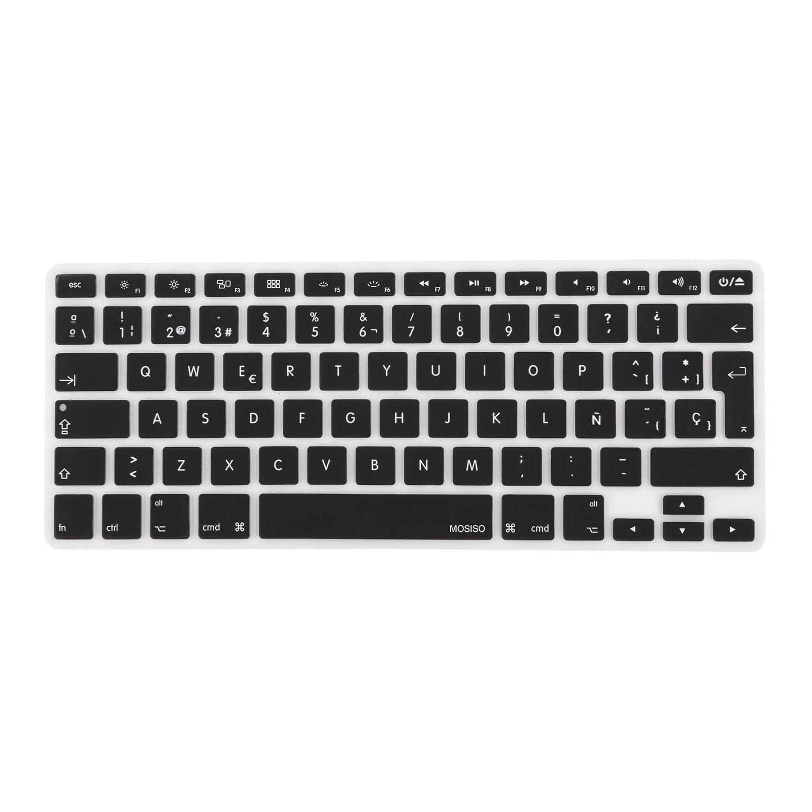 MOSISO EU/UK Keyboard Cover Compatible with MacBook Air 13 inch A1466 A1369 2010-2017&Compatible with MacBook Pro 13/15 inch (with/Without Retina Display, 2015 or Older Version), Black