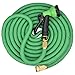 Expandable Garden Hose with 8 Pattern Hand Spray Nozzle Solid Brass Ends Lightweight Flexible Watering Hose Double Latex Core, Extra Strength Fabric 50ft(Green)