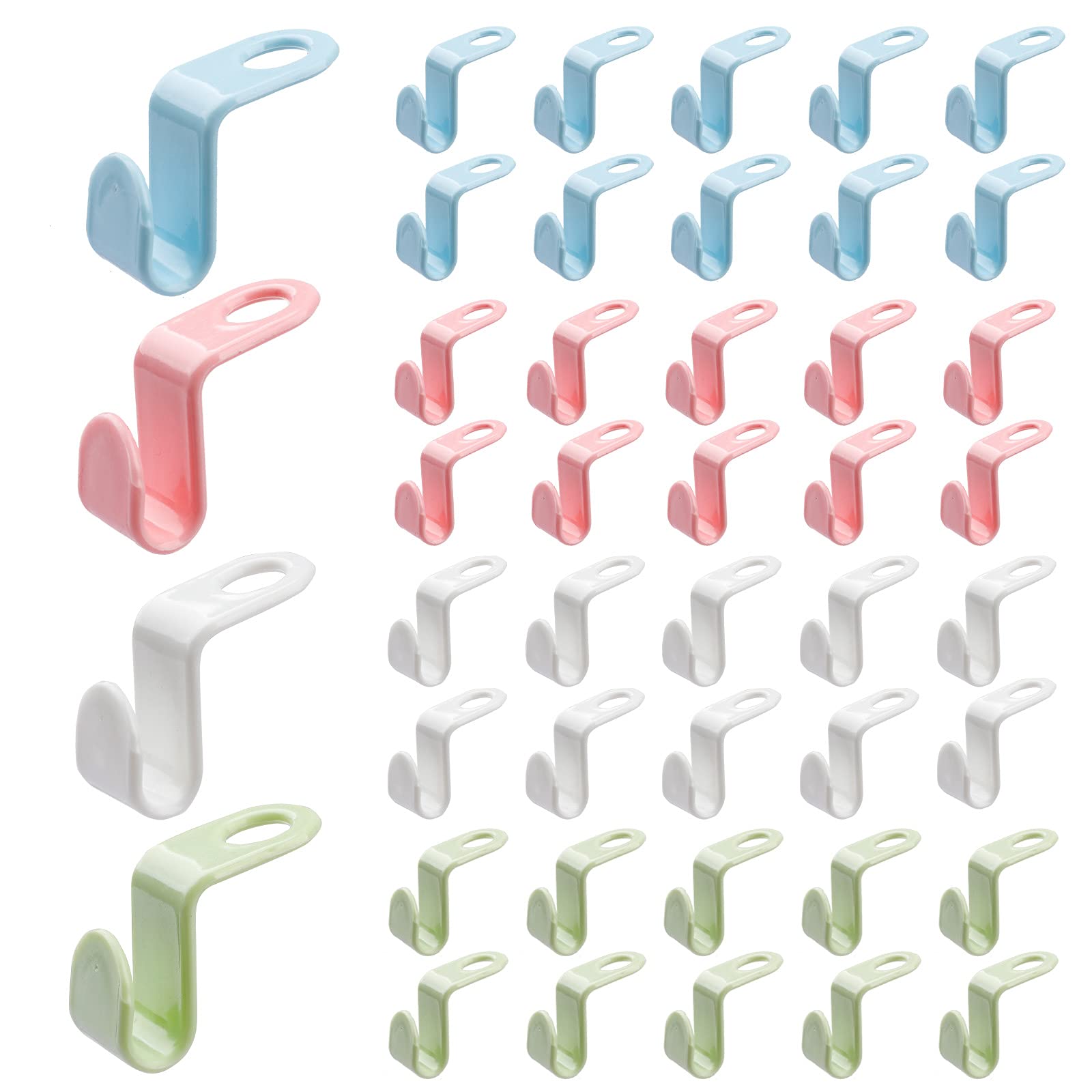 LFBEST 40Pcs Clothes Hanger Connector Hooks, Multicolor Stackable Space Saving Hangers, Coat Hanger Extender Clips Hooks Super Space-Saving for Wardrobe Organization