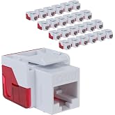 ICC CAT6 RJ45 Keystone Jack, Inline IDC No Pair Split, White, 25-Pack | Easier termination, UL Listed, PoE++ support, TAA compliant, wall plate or patch panel fit, JackEasy tool compatible