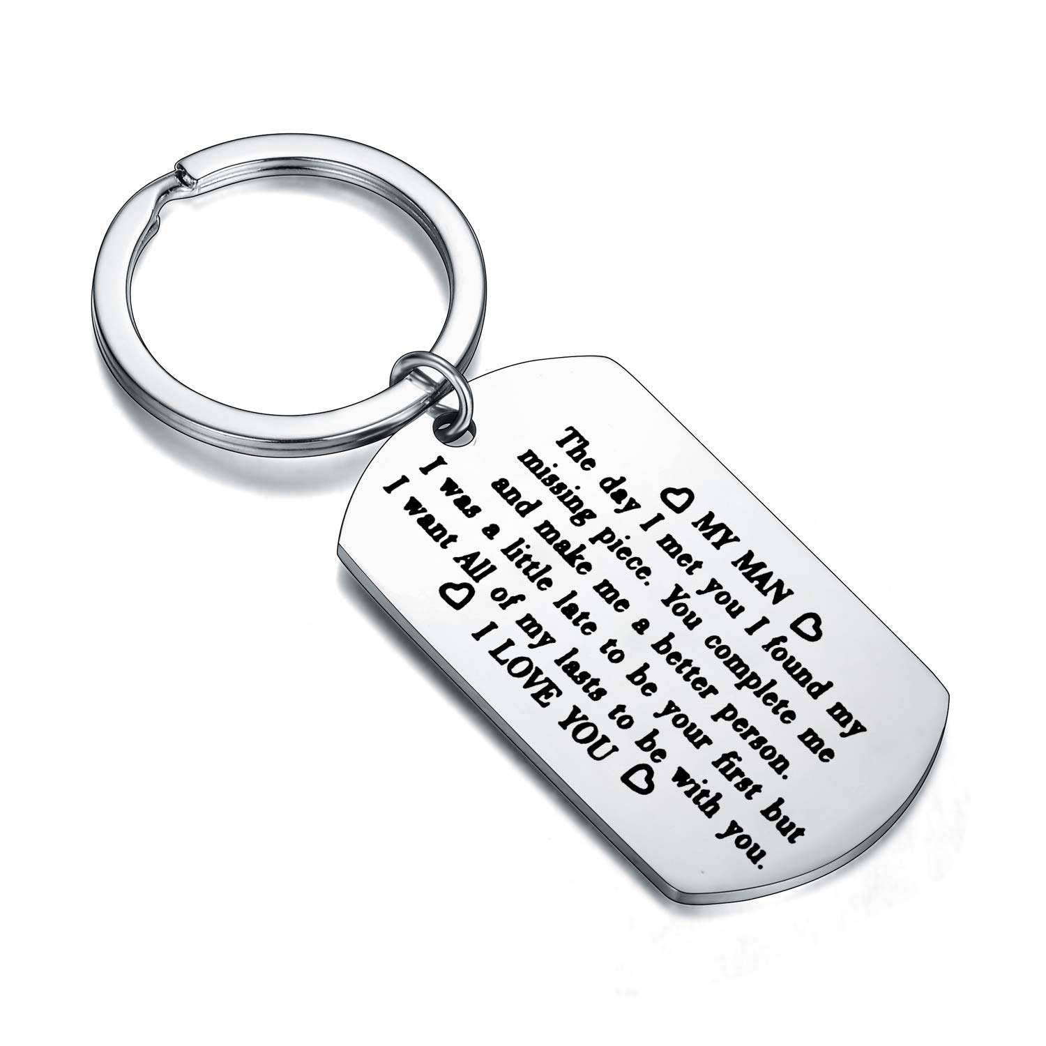Waeceip Anniversary Wedding Gifts for Men Couple Keyring To My Man Gift for Boyfriend Husband Christmas Birthday Present Valentine's Day Gifts for Boyfriend I Love You Gift for Husband (My Man)