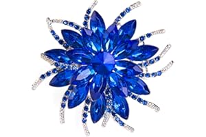 GYRMMUE Rhinestone Sunflower Brooch Pin Red Pink Flower Brooch Stylish Crystal Brooch Elegant Clothing Hat Bag Accessories Jewerly for Women