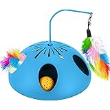 WINGPET Interactive Cat Toys 2 Speed Mode - Electronic Battery Operated Smart Automatic Motion Cat Toy, Spinning Feather Ball