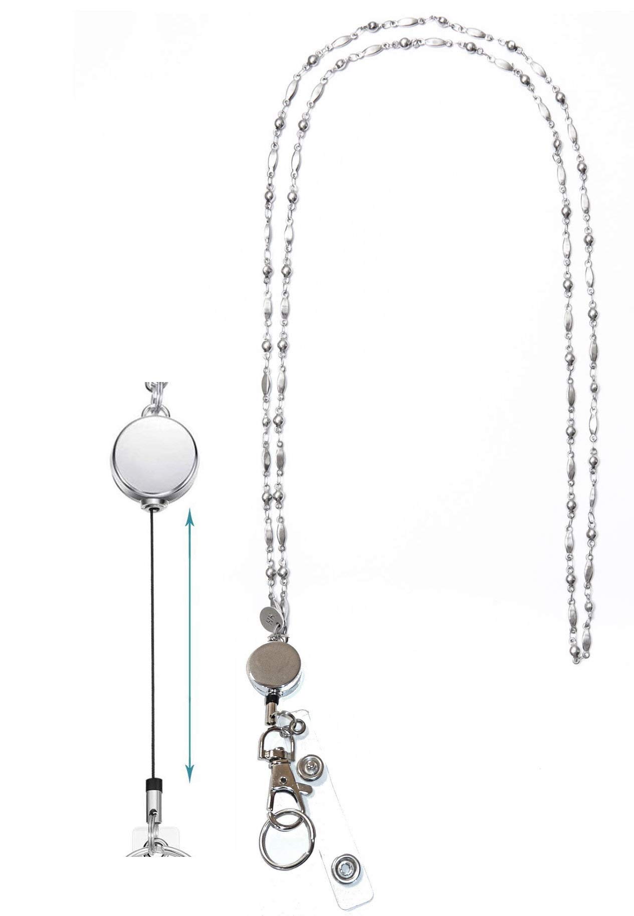 Hidden Hollow Beads Retractable Badge Reel, Women's