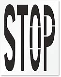 SmartSign 42 x 54 inches Stop Reusable Stencil with 48" Letter Height, 63 mil Plastic, Easy to Wash, for Parking Lot, Sidewalk, School Zone, Driveway, Private Road, Park, USA Made