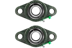 NOOTO 2 Pack UCFL205-16 Pillow Block Bearing, Flange Mount Ball Bearing Unit, 1" Bore, 2-Bolt Flange, Self Aligning Cast Iron Housing, Set Screw Locking Style Flange Pillow Block Bearing