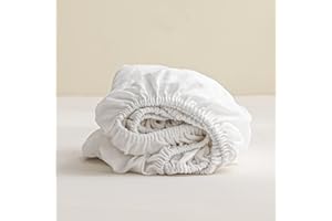 King Linens 100% Linen Fitted Sheet with Stone Washed 14 Inches Deep Pocket French Flax Solid Color Soft Breathable Bedding (