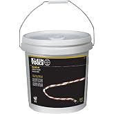 Klein Tools 56110 Poly Pull Line, Made in USA, Pull String for Light Duty Cable, Orange/White, 6500-Foot